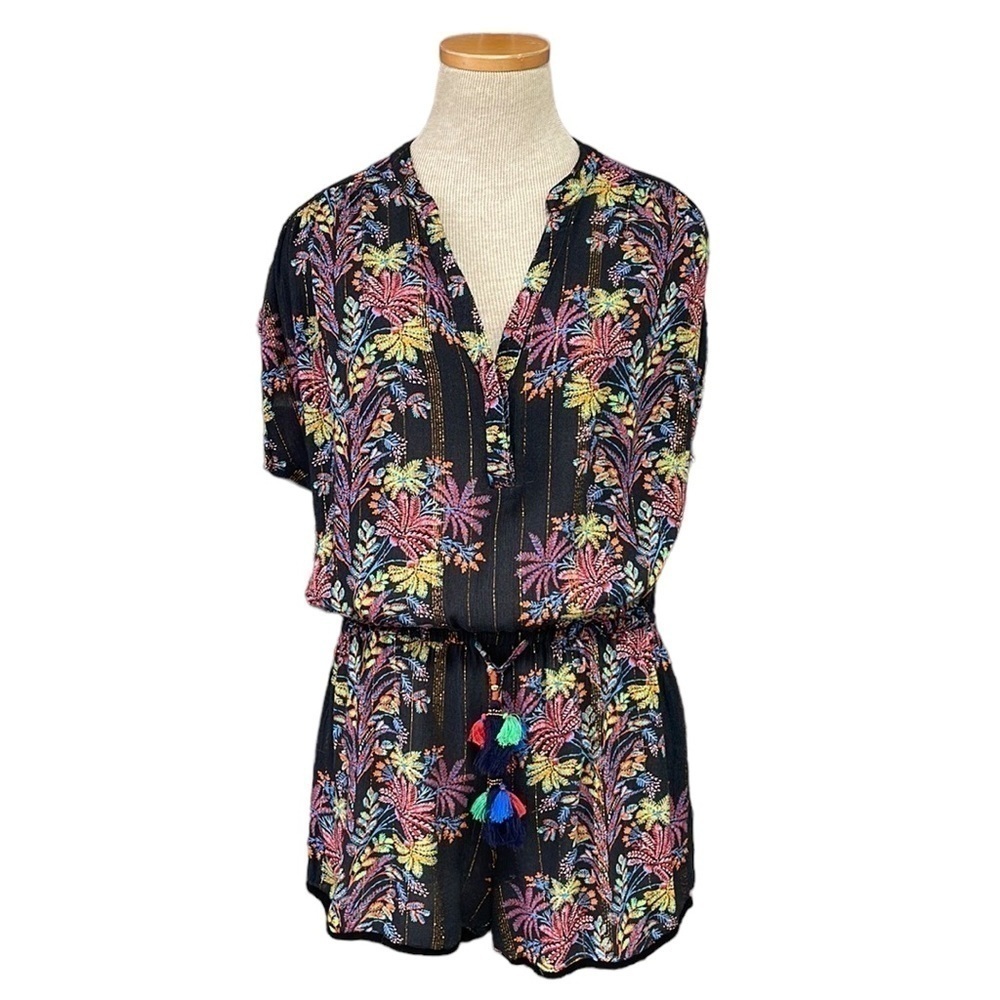 STAR MELA ROMPER UK Floral Tropical Shorts Boho Size Small